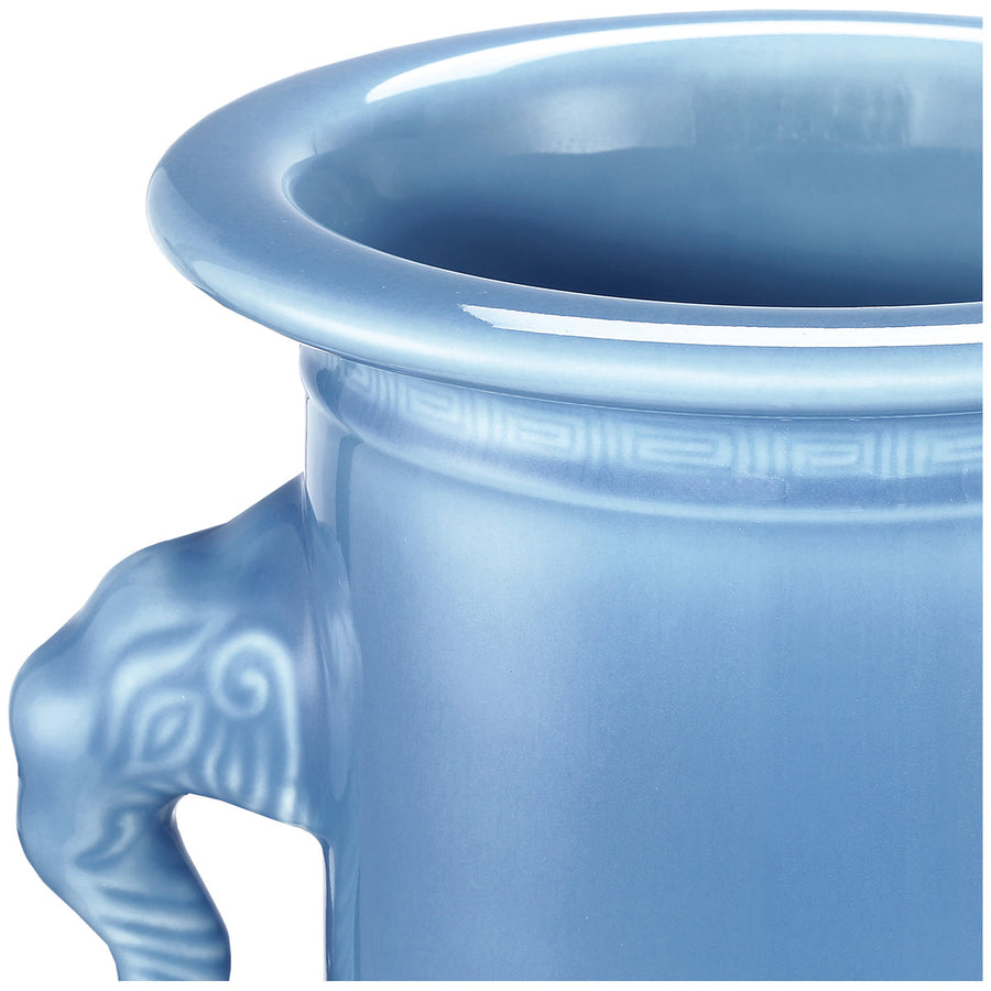 Currey and Company Sky Blue Elephant Handles Vase