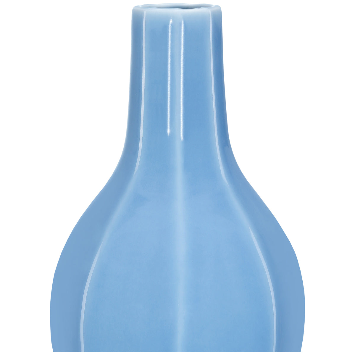 Currey and Company Sky Blue Octagonal Double Gourd Vase
