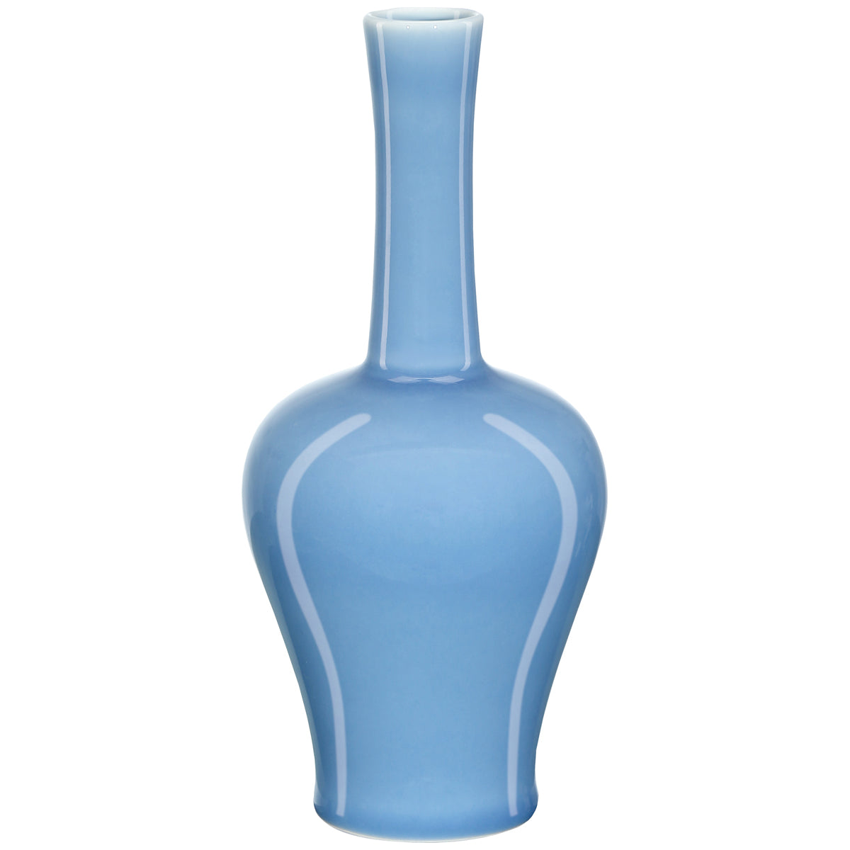 Currey and Company Sky Blue Straight Neck Vase