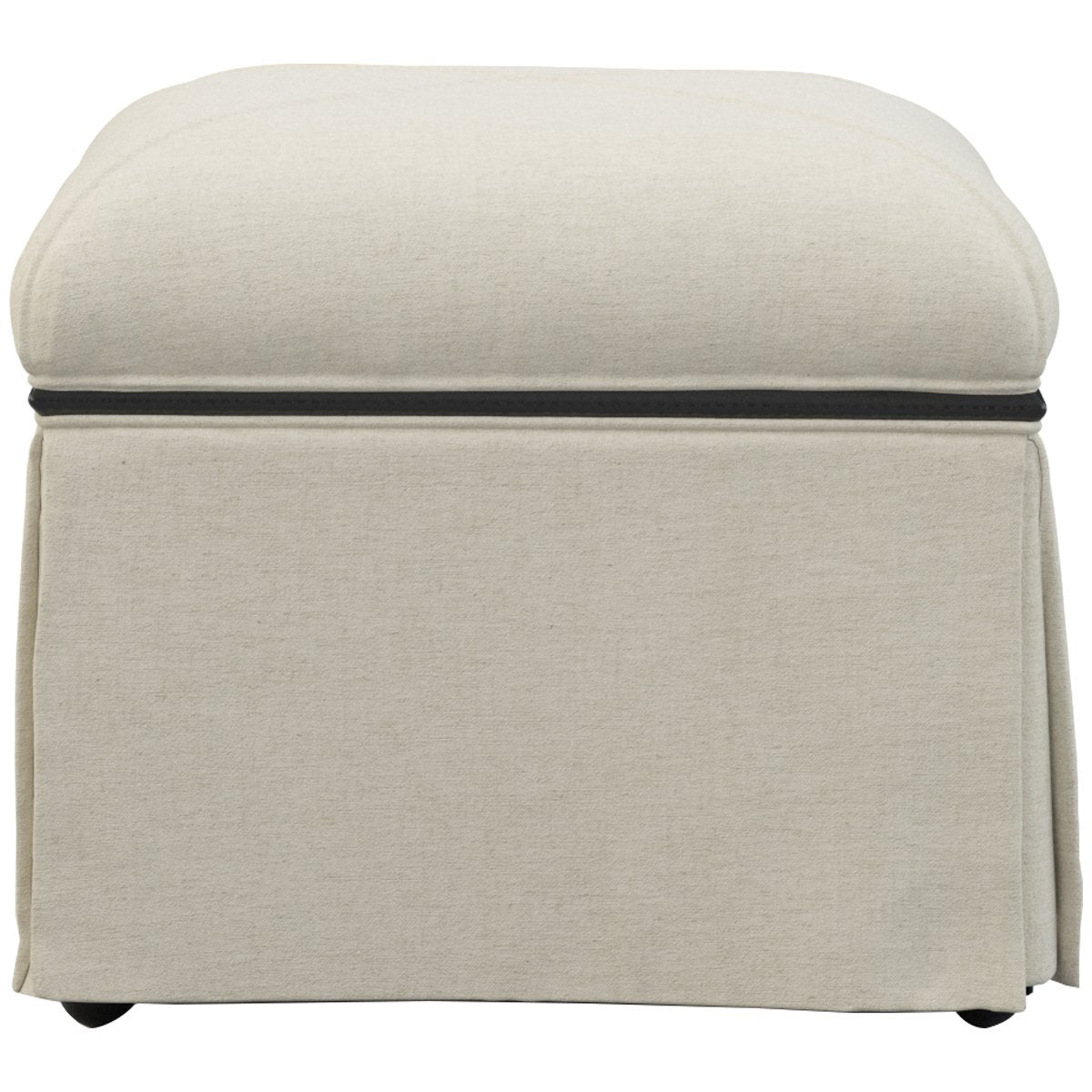 Hickory White Ottoman with Casters