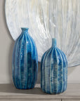 Uttermost Bixby Blue Vases, 2-Piece Set