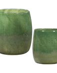 Uttermost Matcha Green Glass Vases, 2-Piece Set