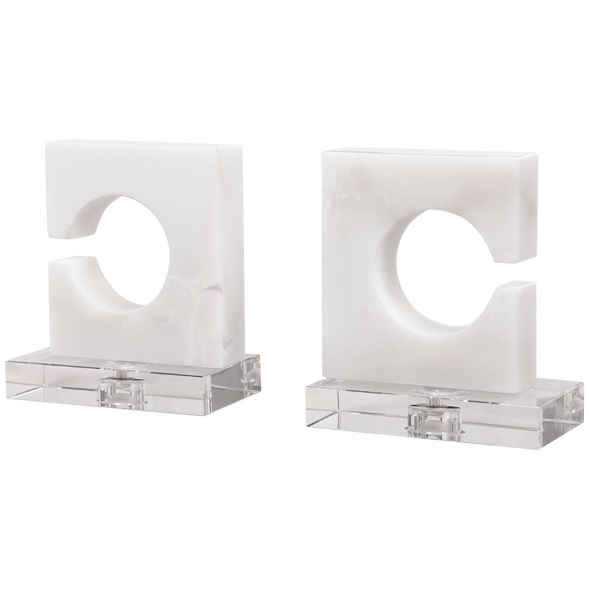 Uttermost Clarin White &amp; Gray Bookends, Set of 2