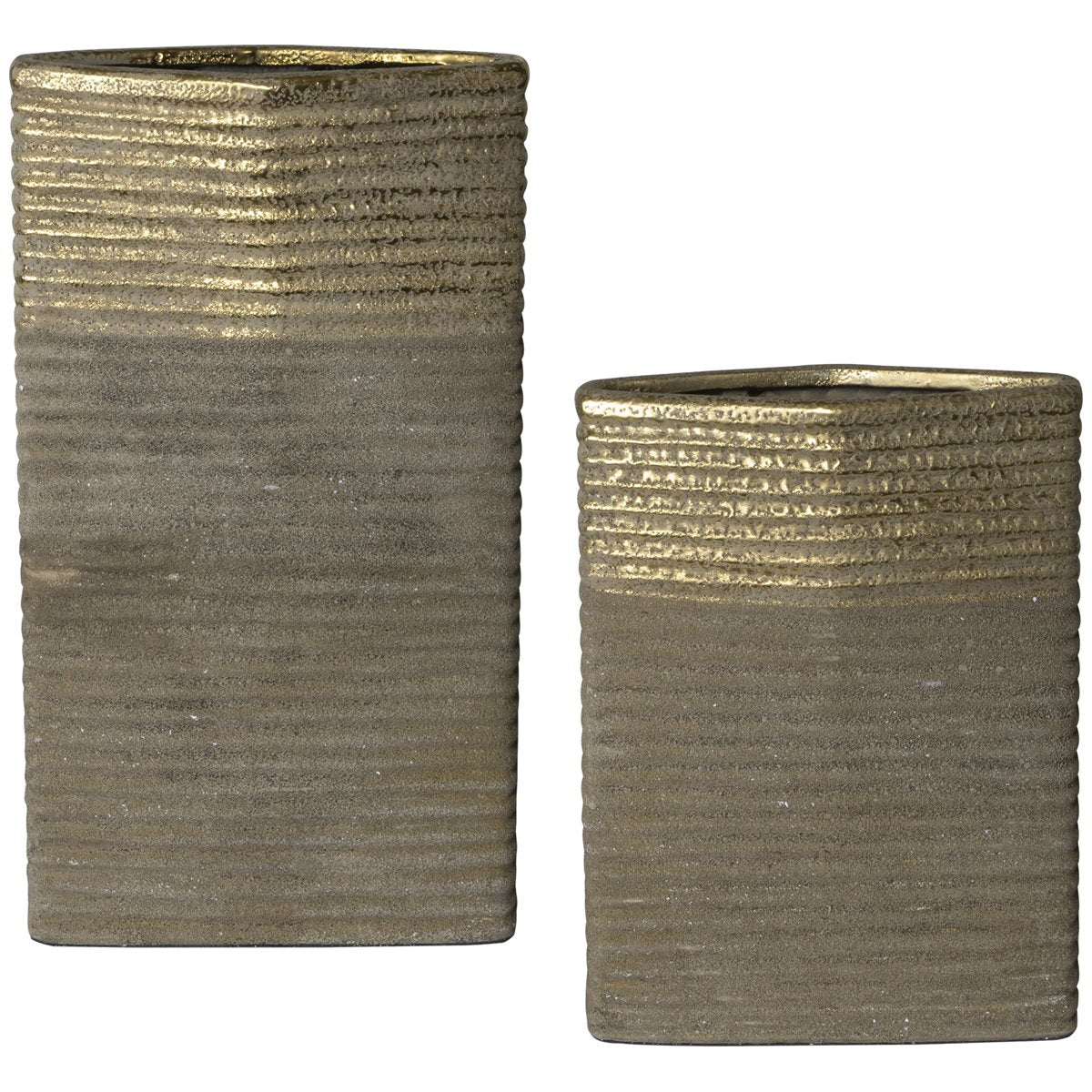 Uttermost Riaan Ribbed Vases, 2-Piece Set