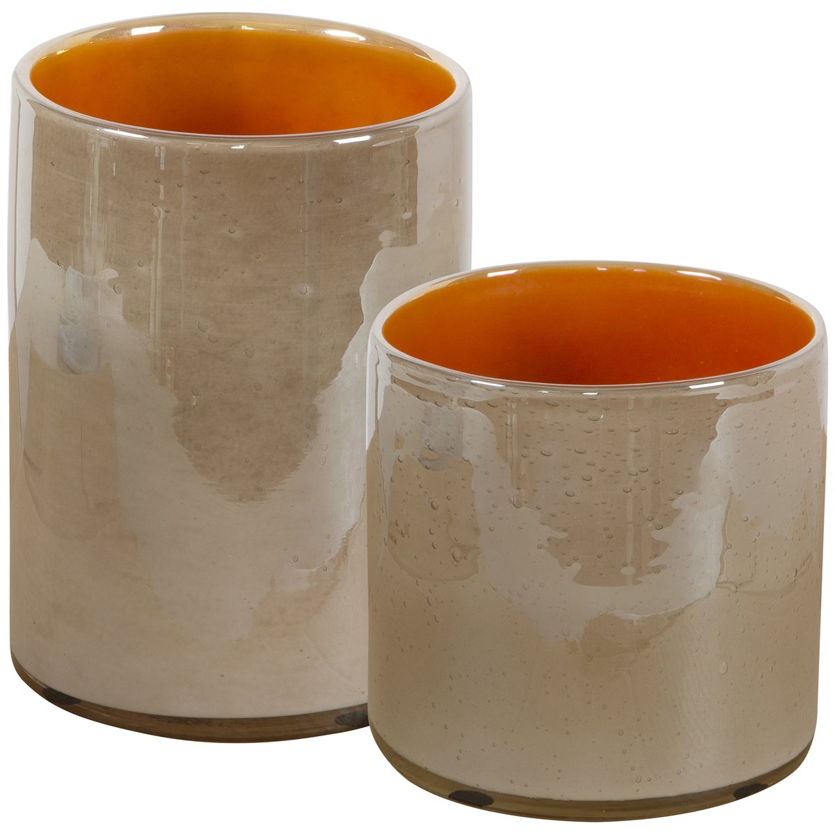 Uttermost Tangelo Beige Orange Vases, 2-Piece Set