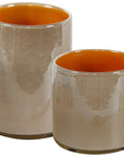 Uttermost Tangelo Beige Orange Vases, 2-Piece Set