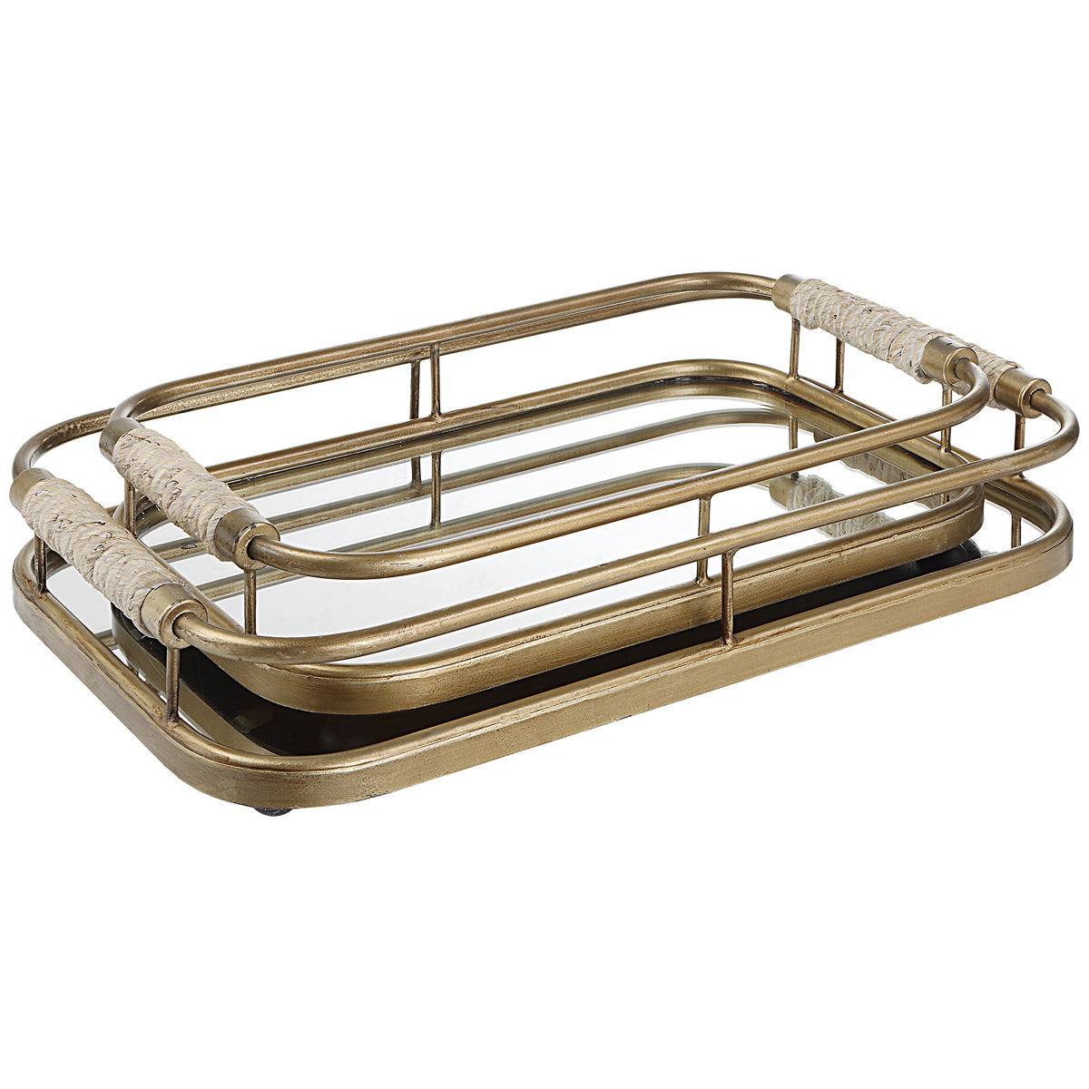 Uttermost Rosea Brushed Gold Trays, 2-Piece Set