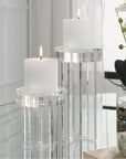 Uttermost Crystal Pillar Candleholders, 2-Piece Set