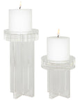 Uttermost Crystal Pillar Candleholders, 2-Piece Set