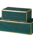 Uttermost Karis Emerald Green Boxes, 2-Piece Set