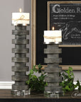 Uttermost Karun Concrete Candleholders 2-Piece Set