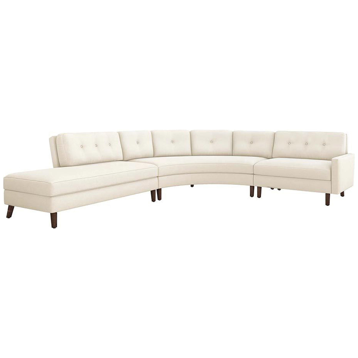 Interlude Home Aventura Chaise 3-Piece Sectional - Pure