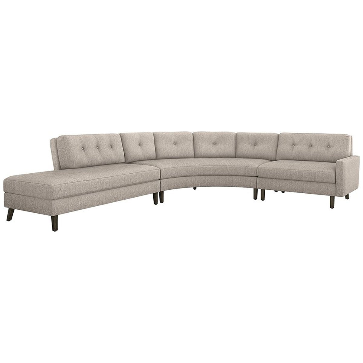 Interlude Home Aventura Luxe Chenille Chaise 3-Piece Sectional