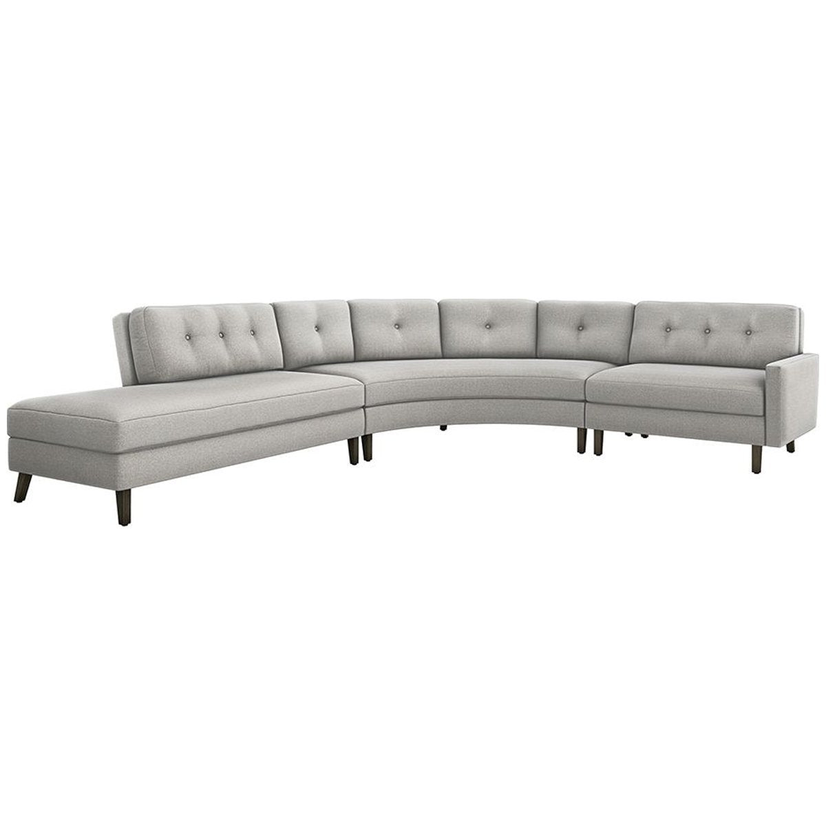 Interlude Home Aventura Chaise Sectional - Faux Linen