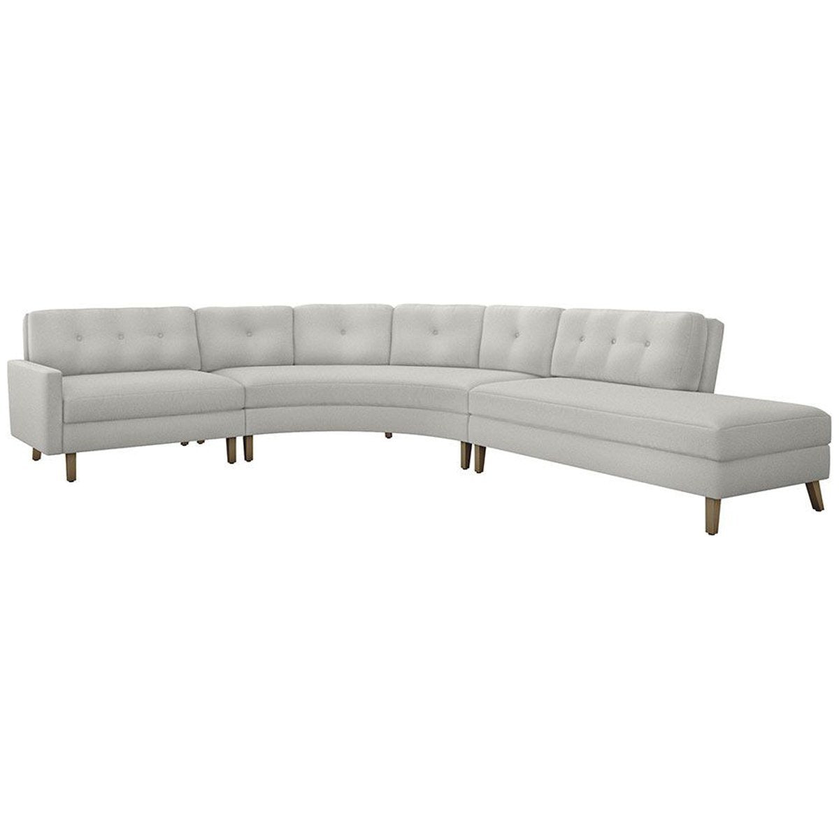 Interlude Home Aventura Chaise Sectional - Faux Linen