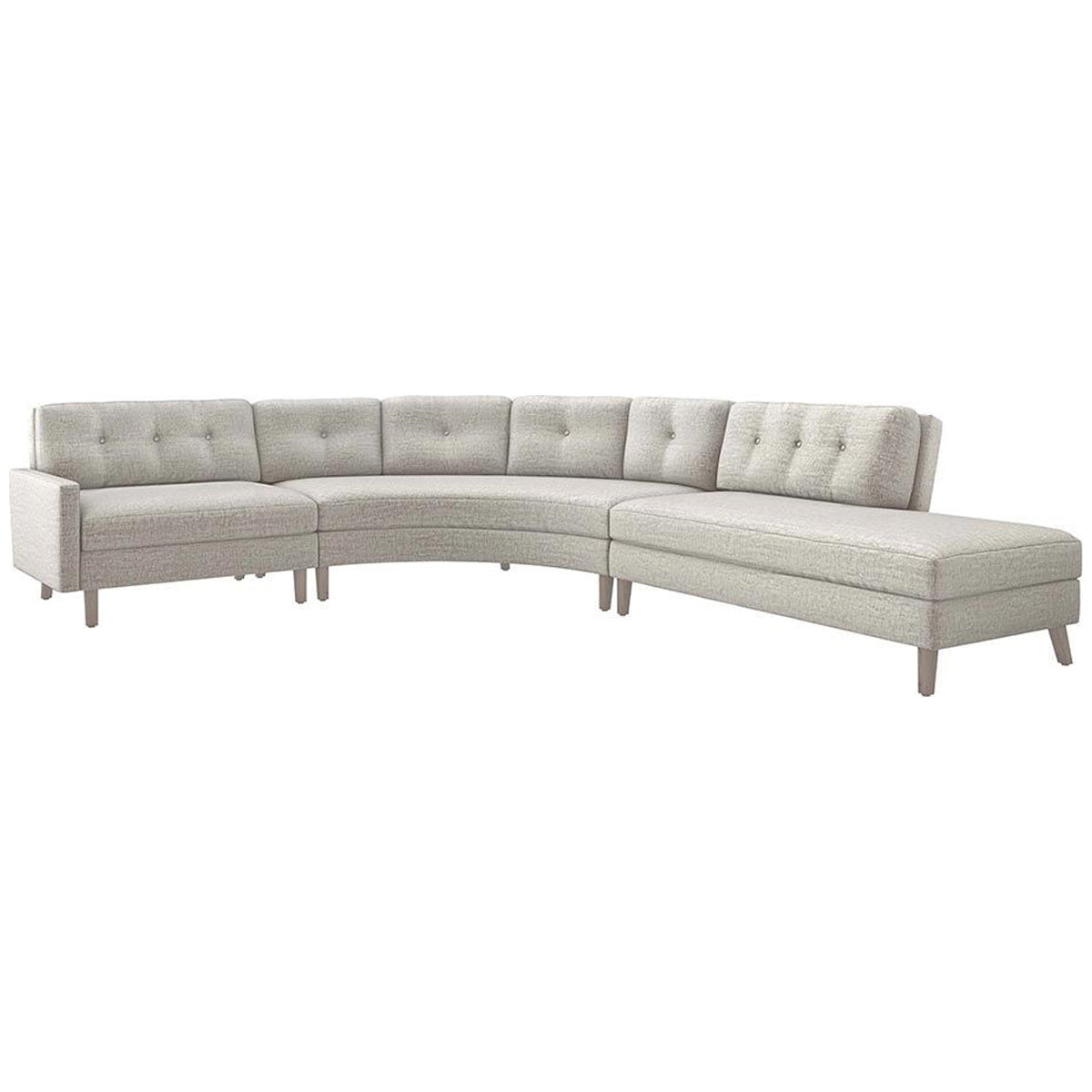 Interlude Home Aventura Chaise 3-Piece Sectional - Storm