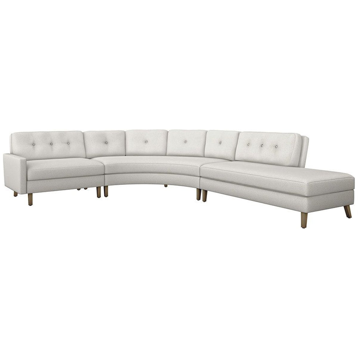 Interlude Home Aventura Chaise Sectional - Shearling