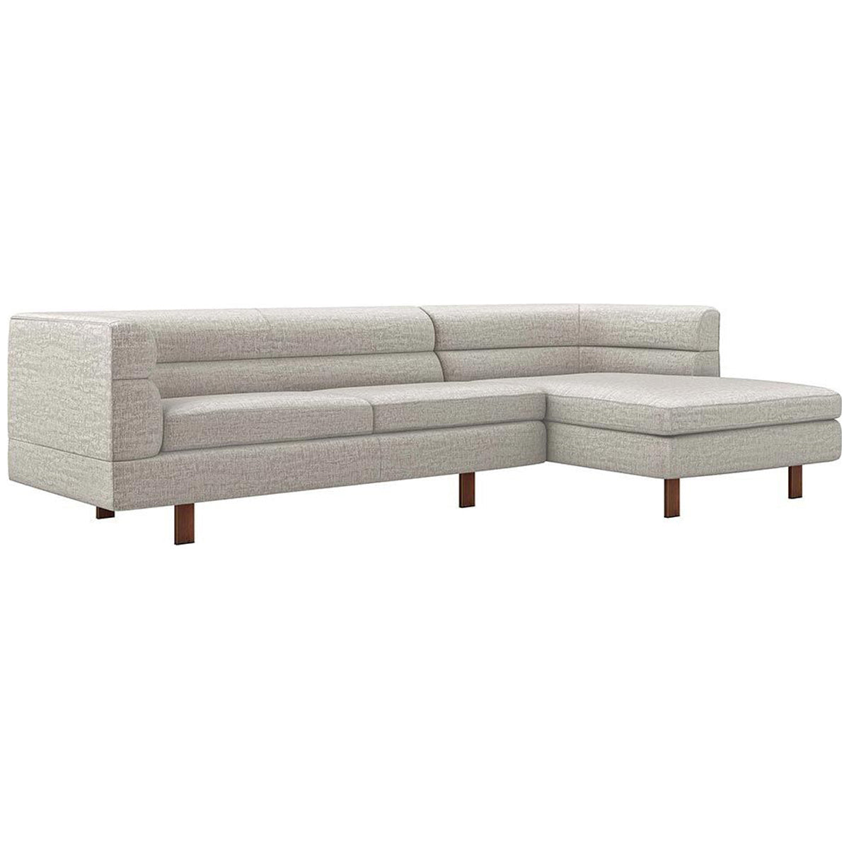 Interlude Home Ornette Chaise 2-Piece Sectional - Storm