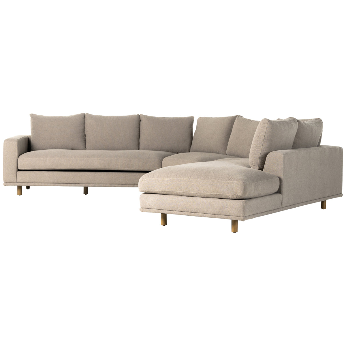 Four Hands Centrale Dom Small Wedge 3-Piece Sectional with Chaise