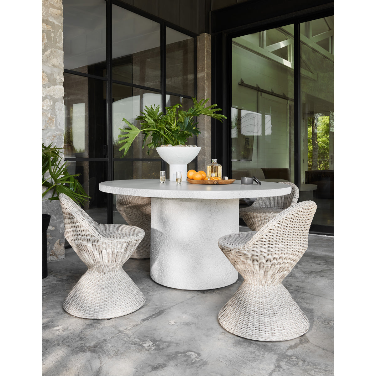 Four Hands Constantine Otero Round Outdoor Dining Table - White