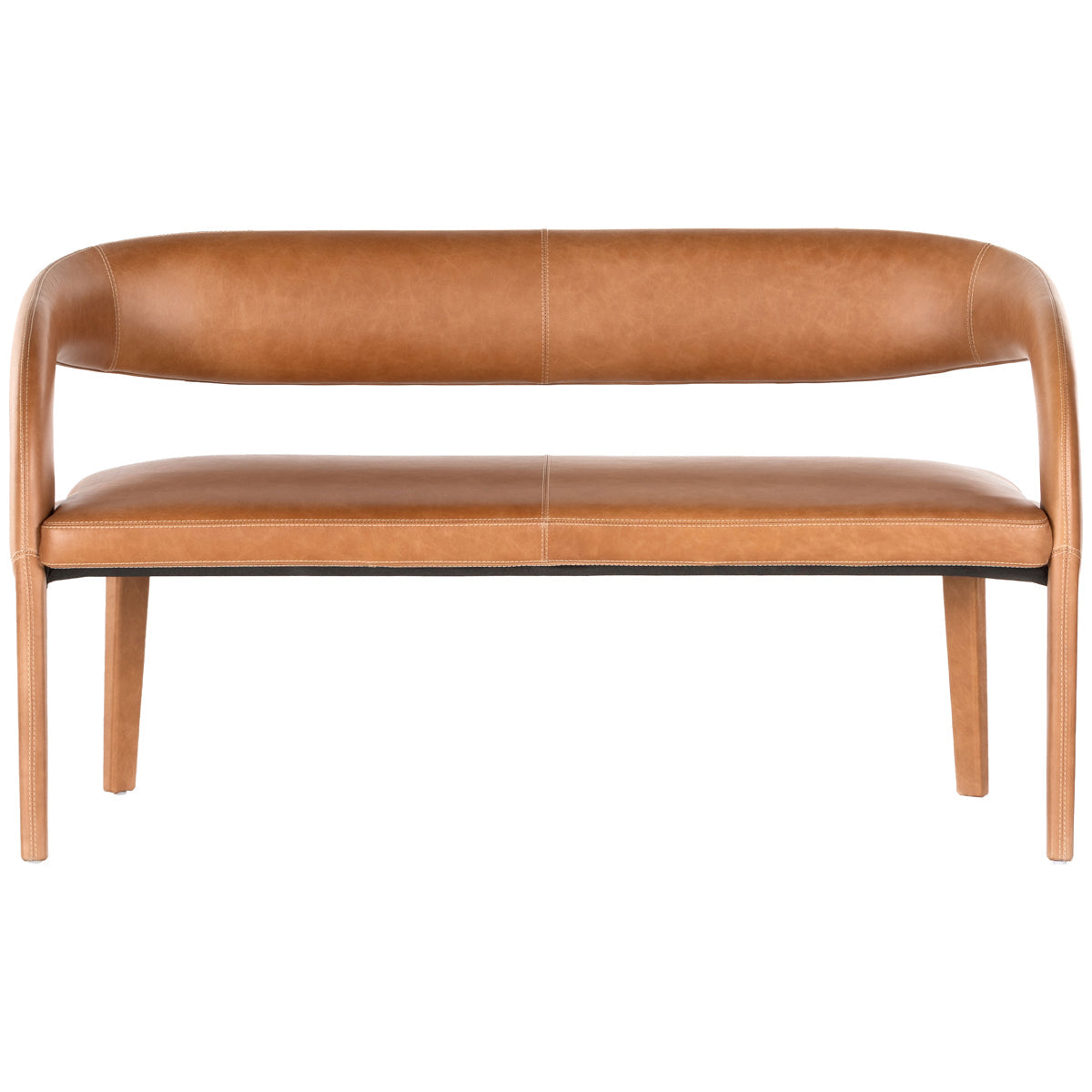 Four Hands Townsend Hawkins Leather Dining Bench - Sonoma Butterscotch