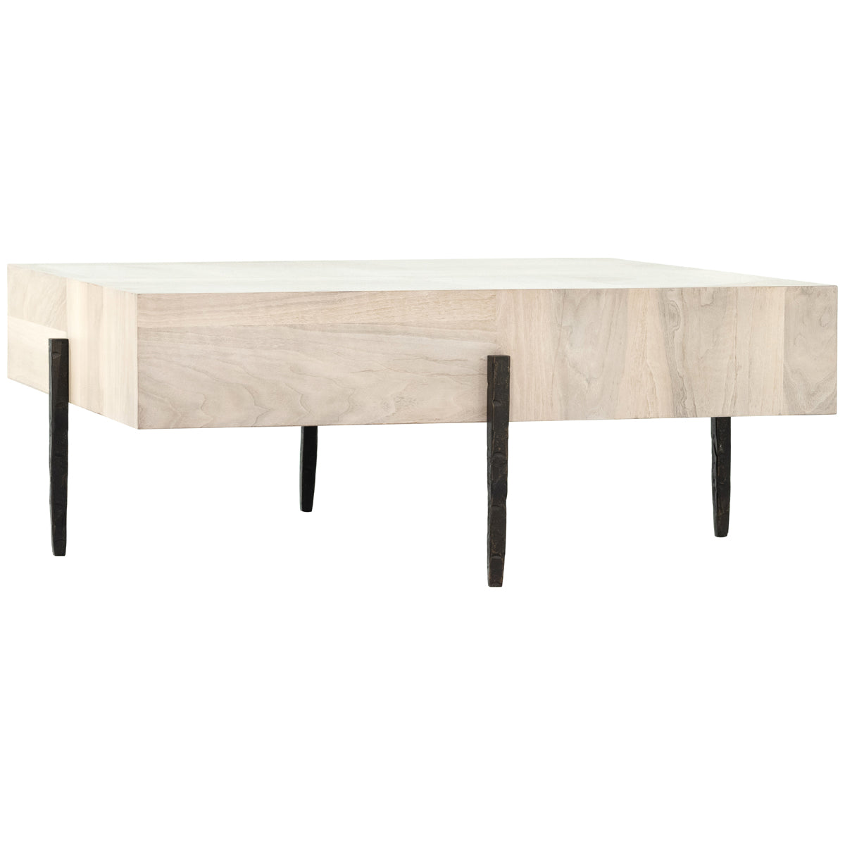 Four Hands Wesson Indra Square Coffee Table - Ashen Walnut