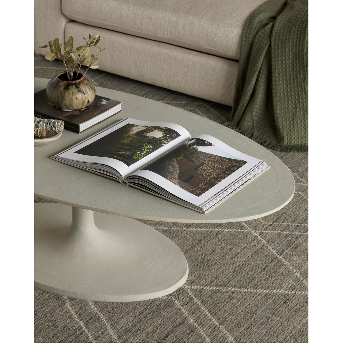 Four Hands Marlow Simone Oval Coffee Table - Matte White