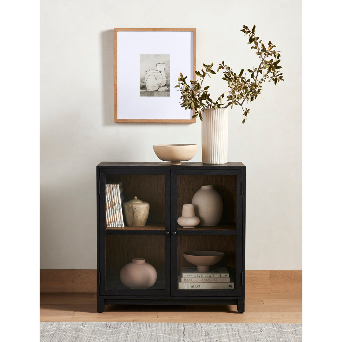 Four Hands Irondale Millie Small Cabinet - Drifted Matte Black