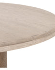 Four Hands Hughes Kiara Round Dining Table - Weathered Blonde