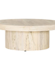 Four Hands Wesson Hudson Pedestal Coffee Table - Bleached