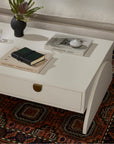 Four Hands Callahan Cressida Coffee Table - Ivory Painted Linen
