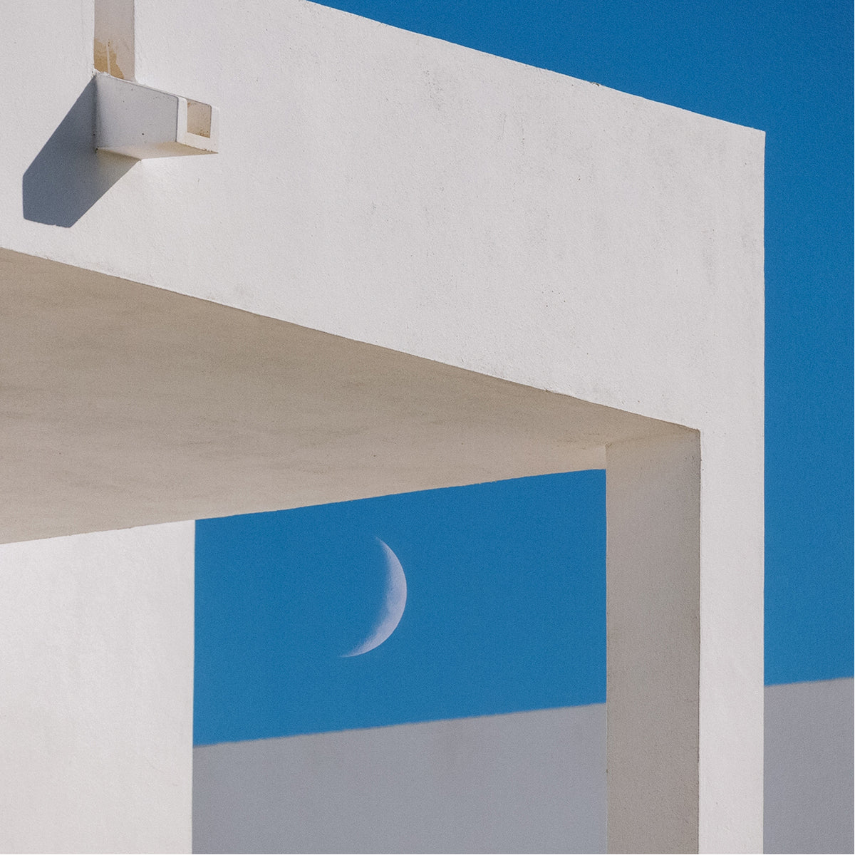 Four Hands Art Studio Blue Sky &amp; Half Moon by Getty Images