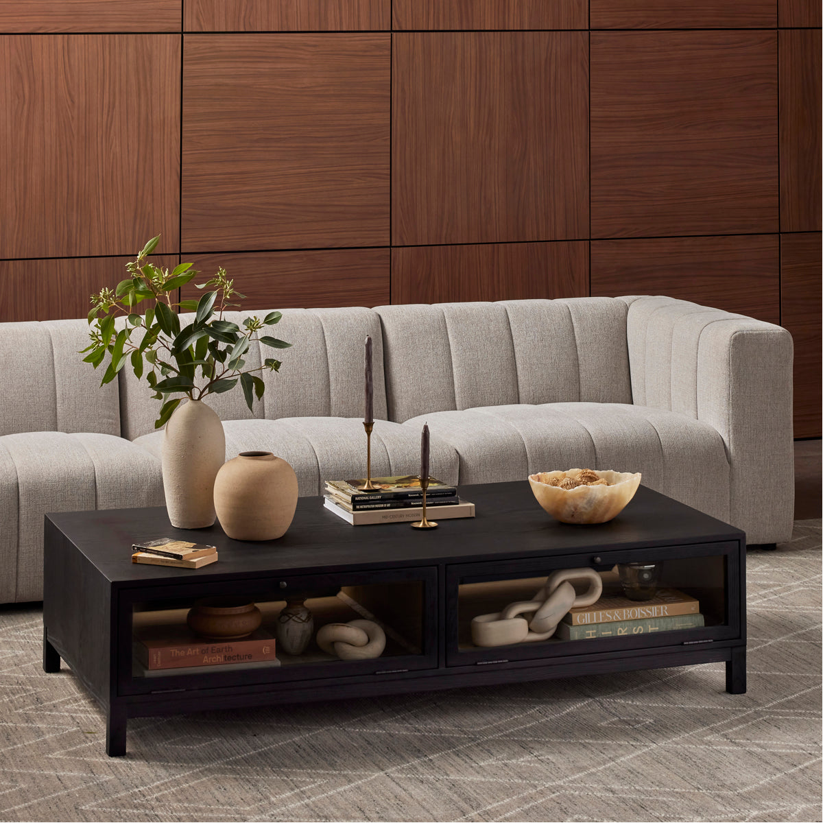 Four Hands Irondale Millie Coffee Table - Drifted Matte Black