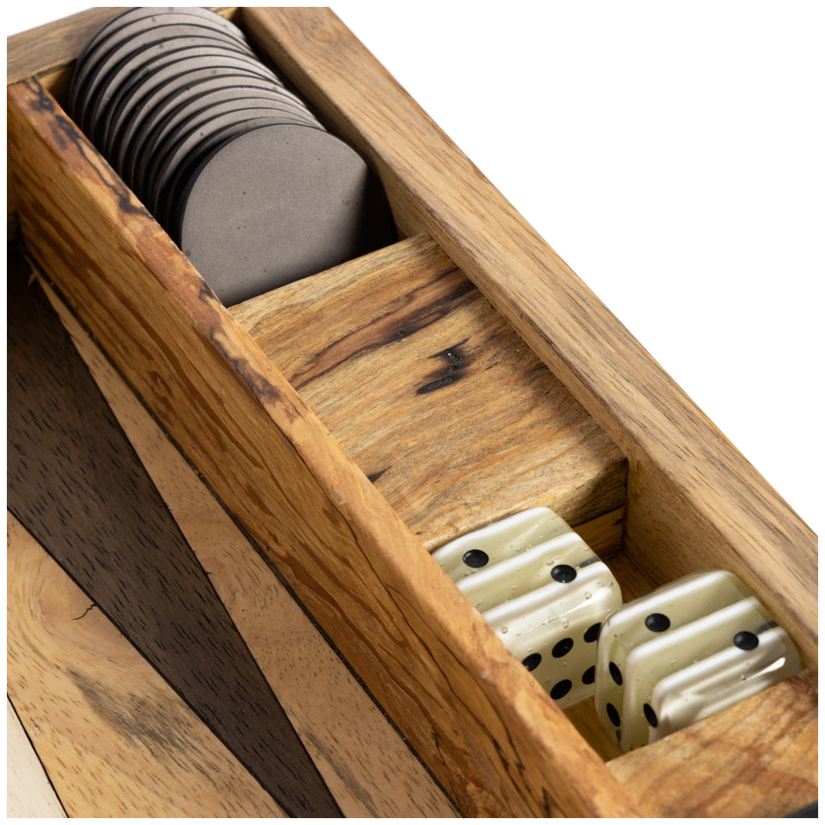 Four Hands Wesson Backgammon - Spalted White
