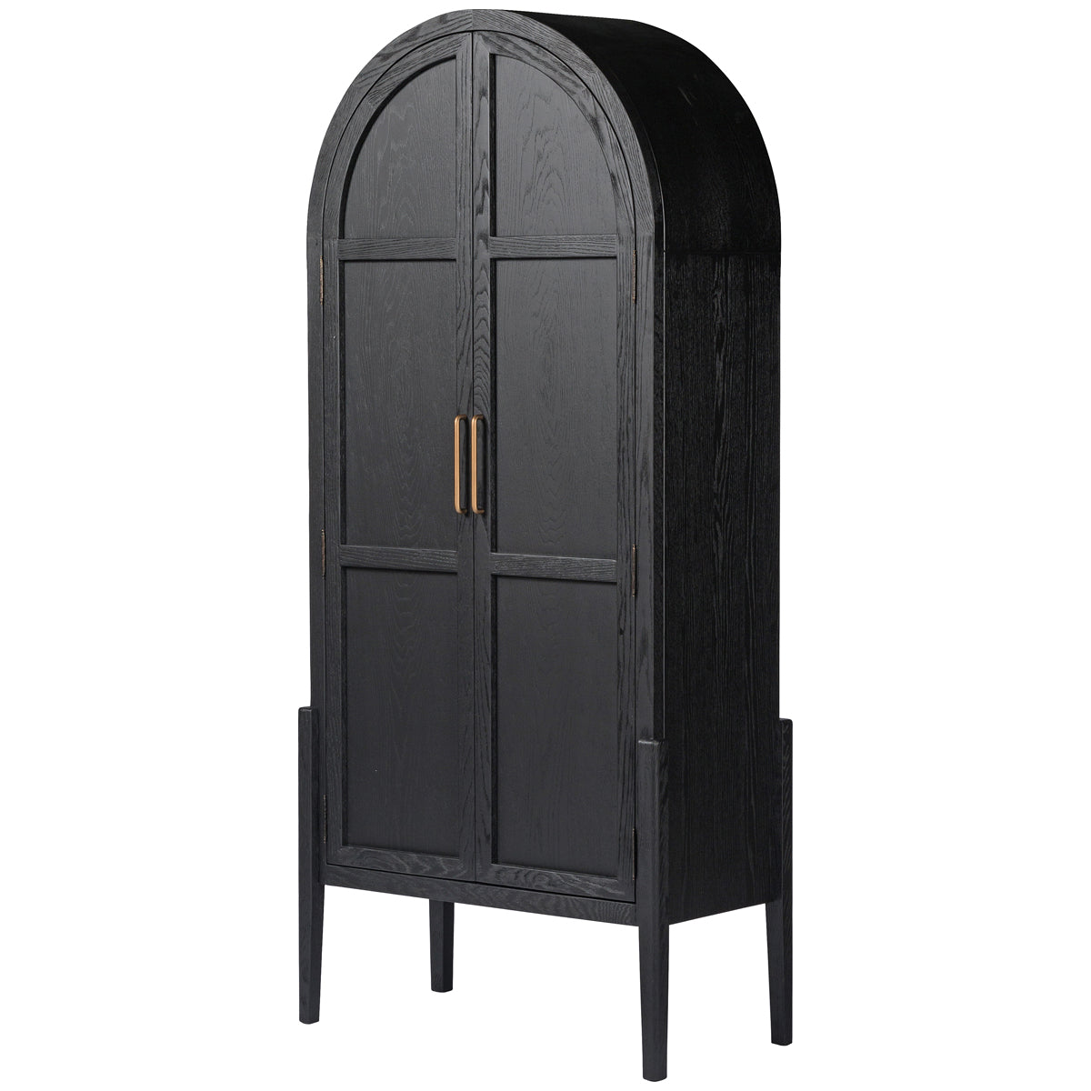 Four Hands Irondale Tolle Panel Door Cabinet - Drifted Matte Black