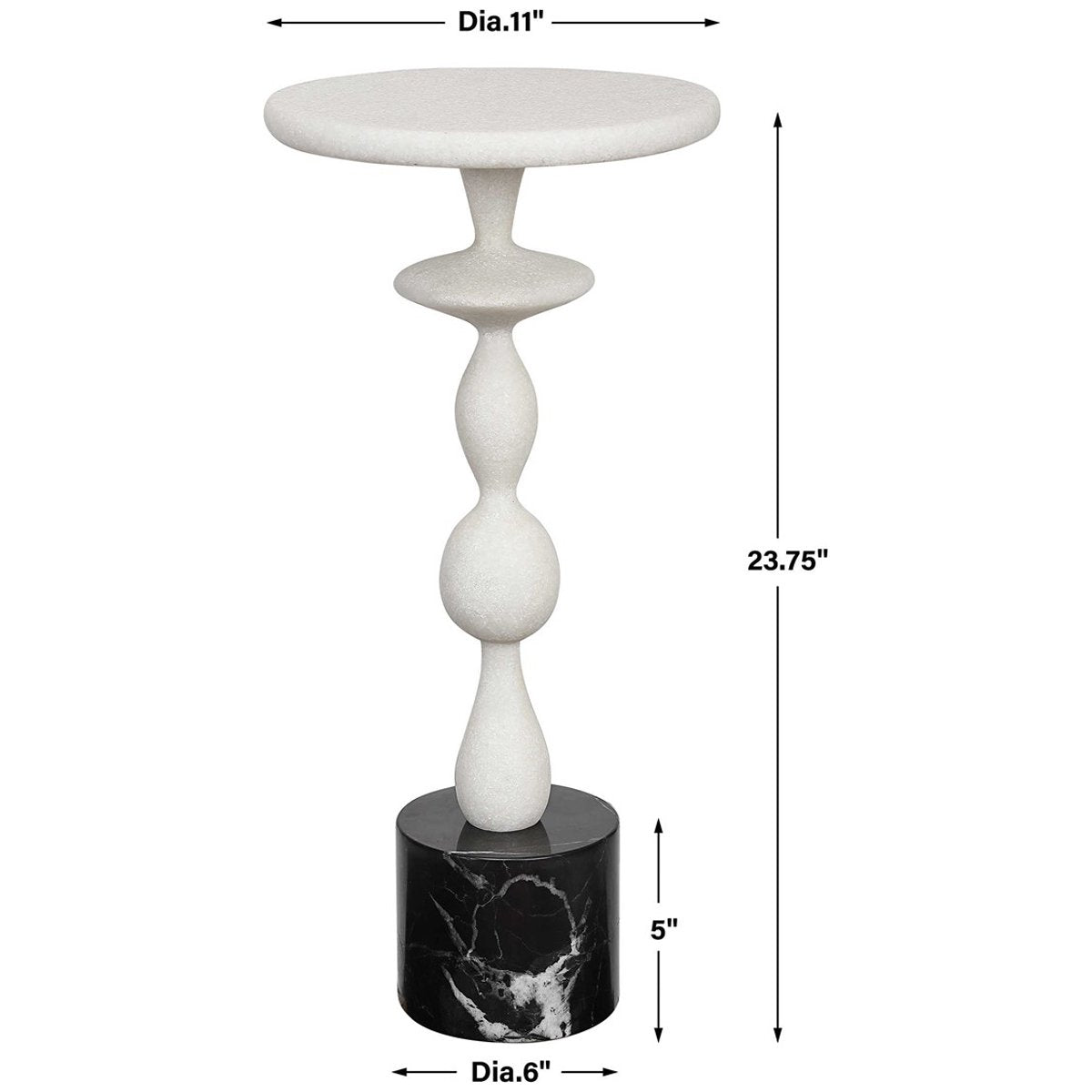 Uttermost Inverse White Marble Drink Table