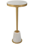 Uttermost Edifice White Marble Drink Table