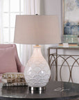 Uttermost Camellia Glossed White Table Lamp