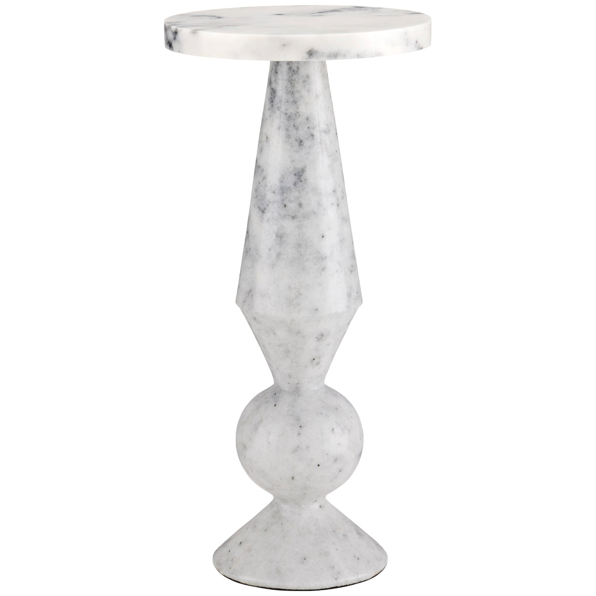 Currey and Company Quince White Marble Accent Table