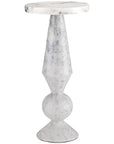 Currey and Company Quince White Marble Accent Table