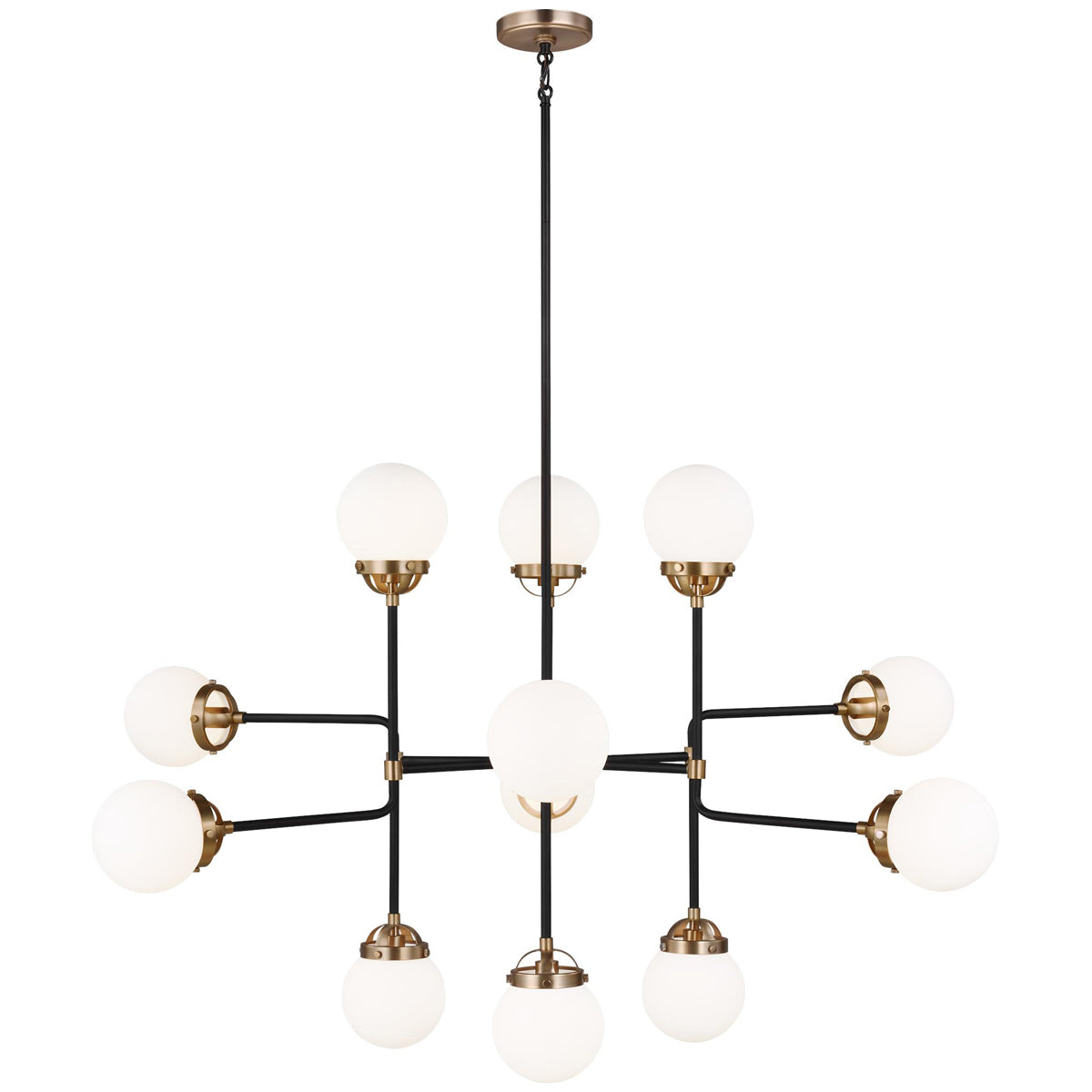 Sea Gull Lighting Cafe 12-Light Large Chandelier with Bulb