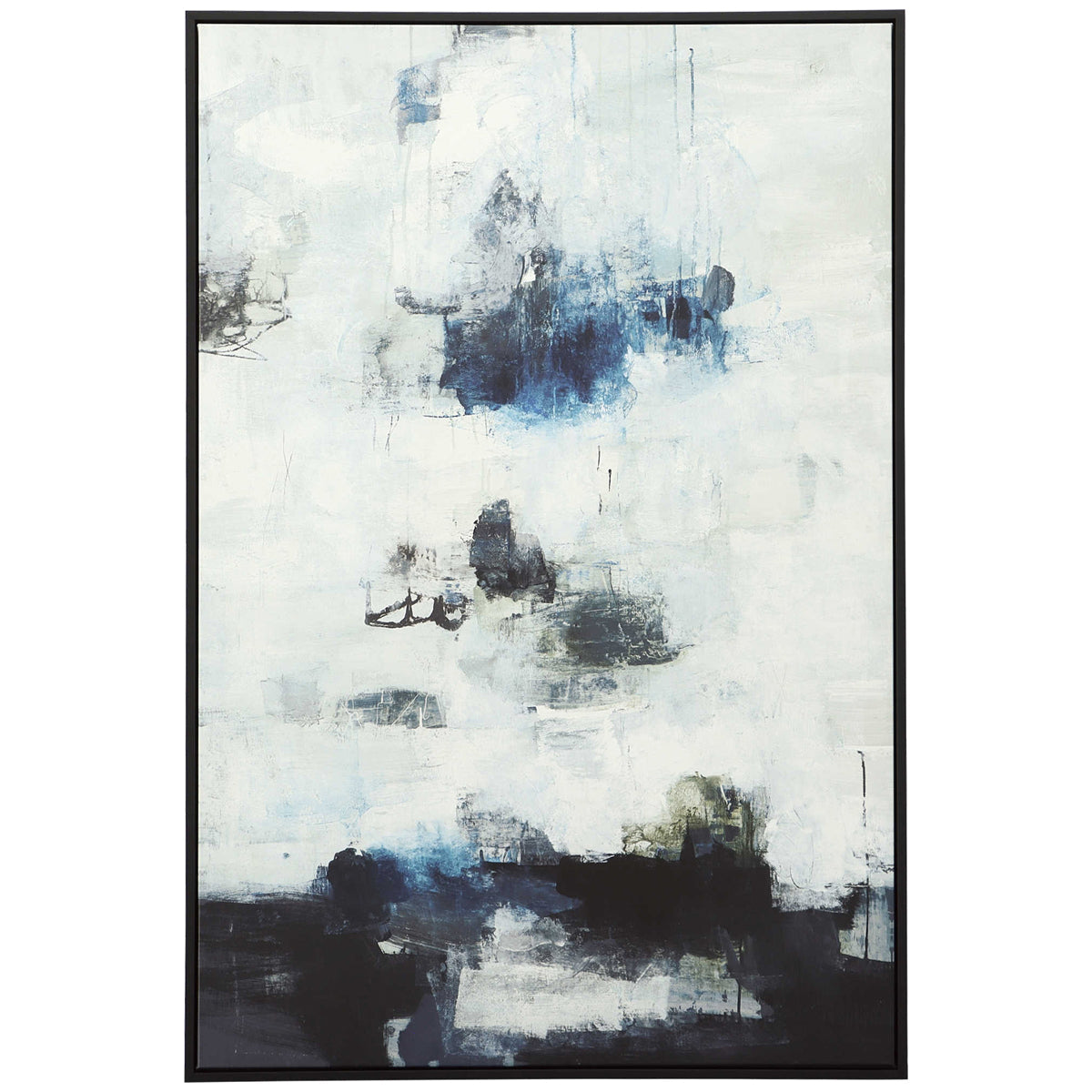 Uttermost Black and Blue Framed Abstract Art