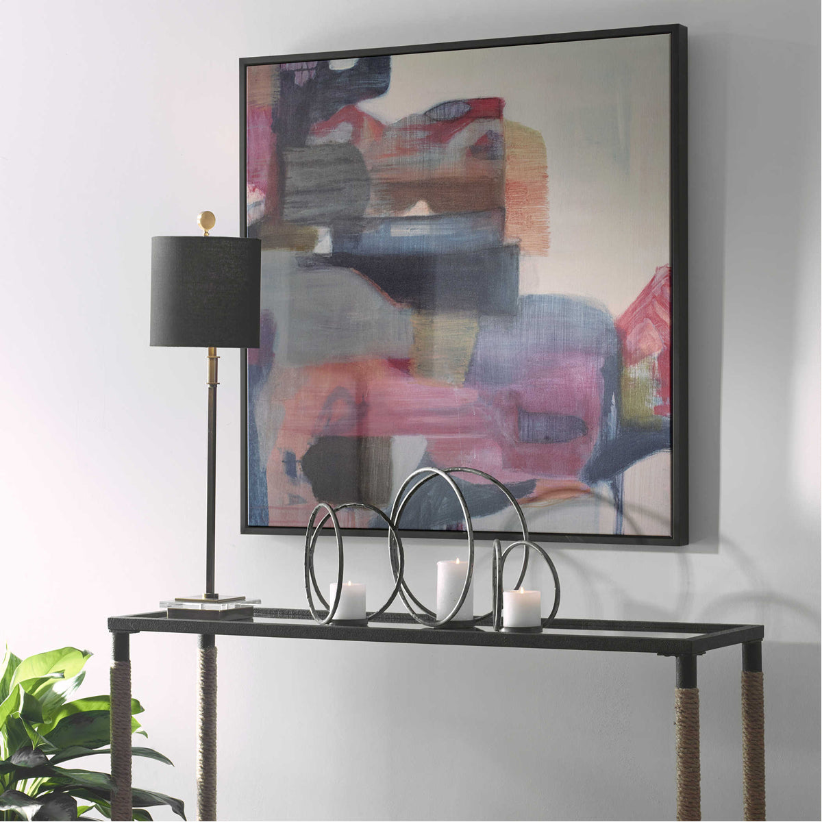 Uttermost Geranium and Ginger Abstract Art