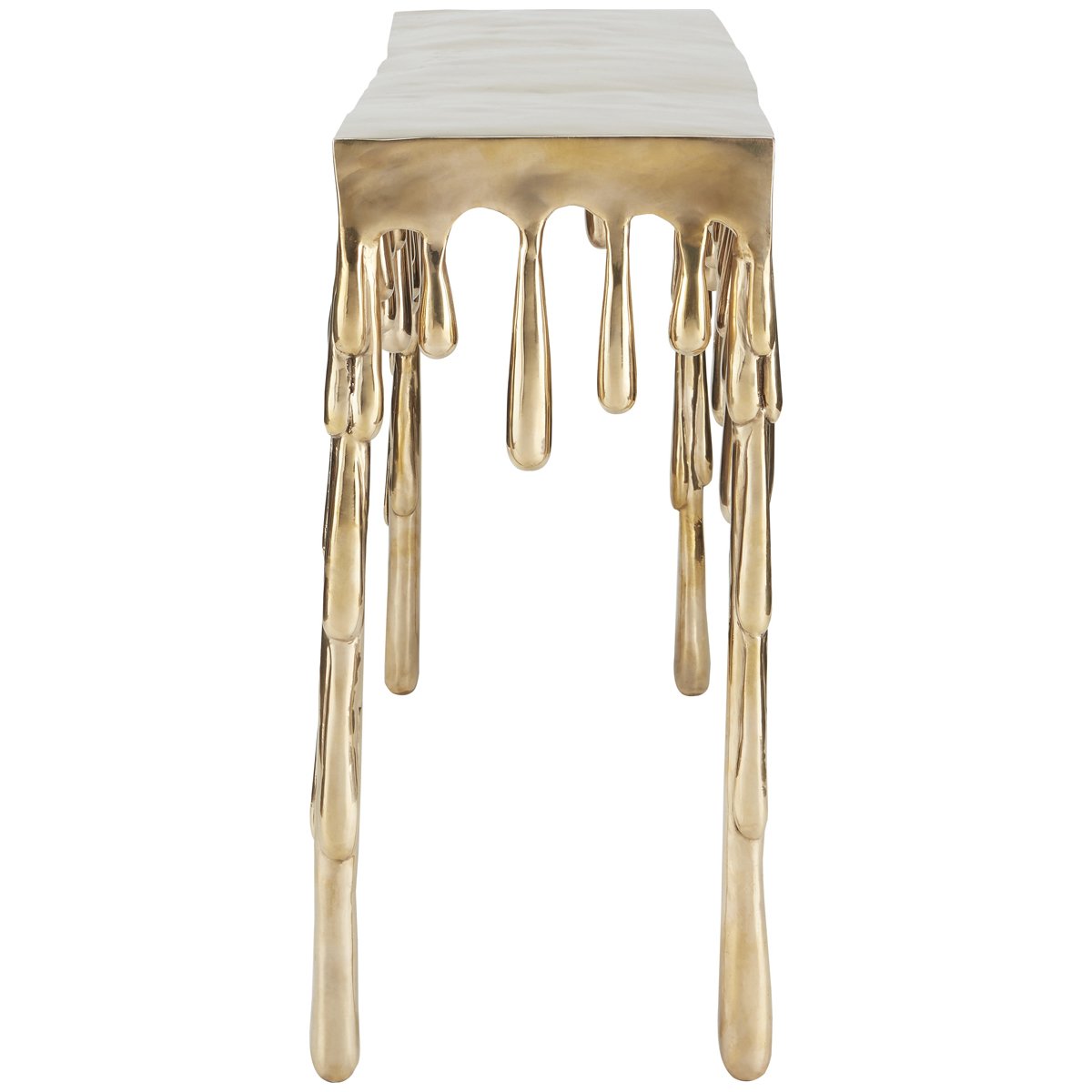 Currey and Company Liquid Gold Console Table