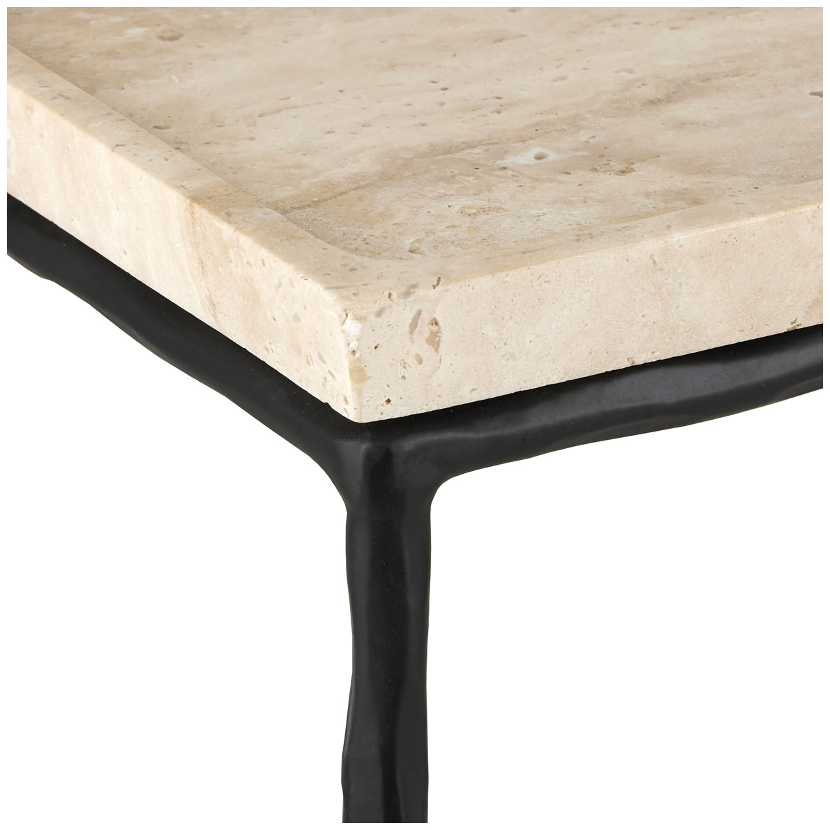 Currey and Company Boyles Travertine Accent Table