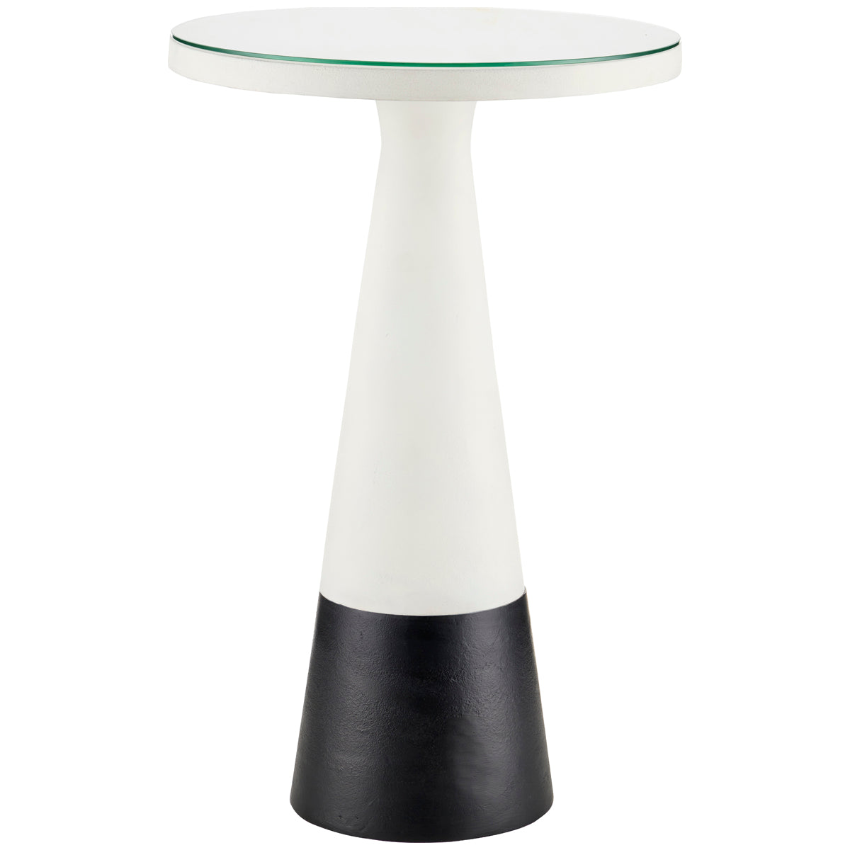 Currey and Company Tondo White Accent Table
