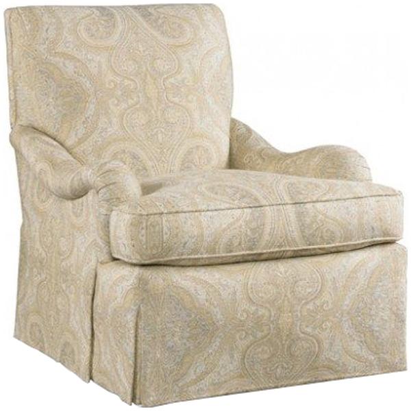 Hickory White Fully Upholstered Chair with Dressmaker Skirt