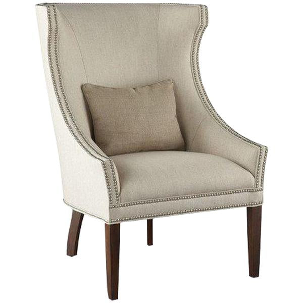 Hickory White Fabric Wing Chair