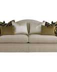 Hickory White Walnut Sofa in Gold Fabric