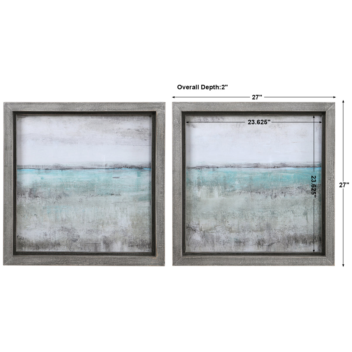 Uttermost Aqua Horizon Framed Prints, Set of 2